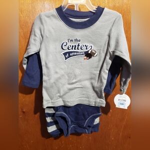 Carter's Gray and Navy Bodysuit Set